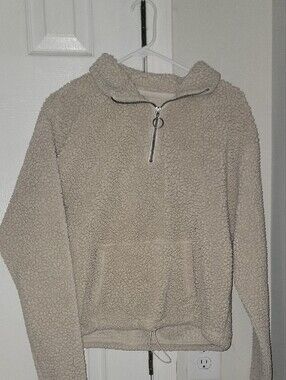 SO Cream Sherpa Pullover Jacket with Half-Zip
